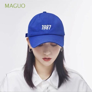 MAGUO De moda Gorra de béisbol para mujer Suave Número 1987 Sombrero de sol coreano Algodón Color sólido Para los hombres Casual Proteccion solar Exterior Gorras deportivas/Multicolor