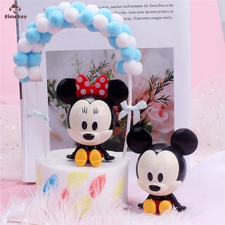 TK 2Pcs/Set Mickey Minnie Figure Ornaments for Cake Cake Topper Birthday Party Decoration Ornaments Cake Decor
