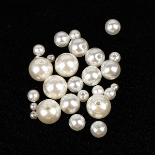 ssou 100pcs 4-12mm perlas perforadas abs sueltas cuentas redondas artesanales para hacer joyas. (9)