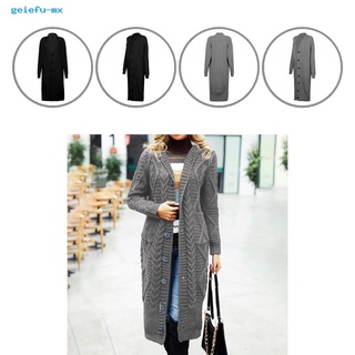 geiefu fácil de usar ropa femenina elegante abrigo de punto mantener el calor para el invierno