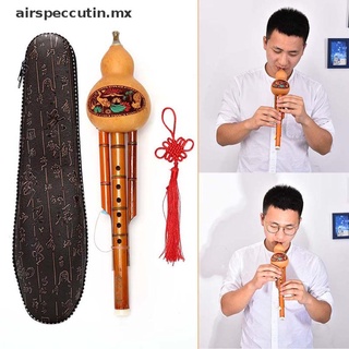 【airspeccutin】 Chinese Hulusi Gourd Cucurbit Flute Ethnic Musical Instrument Key Of C With Case [MX]