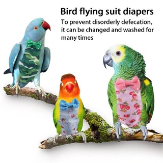 lavable loro pájaro pañal con pajarita lindo colorido impreso palomas cacatúas pequeño mediano grande mascota pájaro vuelo traje ropa