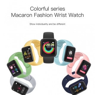 Macaron Y68 + Smart Watch 8 Color Impermeable Bluetooth Deporte SmartWatch Fitness Tracker Pulsera Para Hombres Mujeres Pedo
