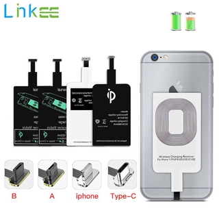 Soporte Qi receptor de carga inalámbrica para Micro Usb tipo C Iphone 6 7 Plus Universal rápido cargador inalámbrico adaptador