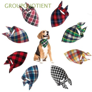 groupquotient moda diseño saliva toalla cuello suave bufanda perro collar bandana mascotas suministros cuadros algodón ajustable triangular baberos pañuelo