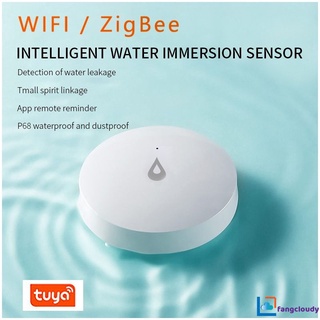 ZigBee TUYA Detector De Fugas De Agua Sensor De Inundación Tanque Completo Enlace Alarma Vida Inteligente APP Monitorización Remota fangcloudy