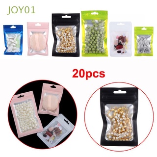 joy01 20 unidades paquete de almacenamiento de plástico con cremallera bolsa de embalaje auto sellado al por menor impermeable mate papel de aluminio reclinable bolsas/multicolor