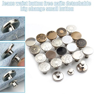 Botón De Jeans Retráctil Ajustable Extraíble Sin Grapas Botones B6J8 Metal B7F8