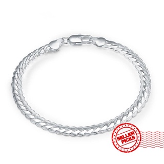 925 Sterling Silver Full Side Bracelet For Unisex Man Y4I9