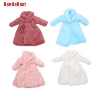 [GentleBest] abrigo de piel suave de manga larga Tops vestido de invierno ropa caliente para muñeca juguete de niños (2)