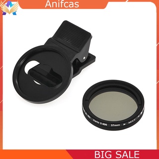 Ac-37mm Clip-on ND 2-400 ajustable densidad Neutral teléfono cámara lente filtro