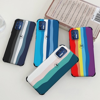 Original Official Rainbow Color Case Motorola Moto G9 Plus G8 Play Power G100 G60 G30 G20 G10 Edges Casing Brand Gradient Silicone Cover