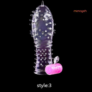 (juguete sexual) vibrador hilo punteado transparente condón de extensión del pene manga de bloqueo anillo juguete sexual (8)