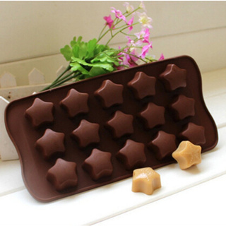 15 cavidades estrella de silicona Chocolate caramelo pastel molde para hornear molde de cubo de hielo bandeja