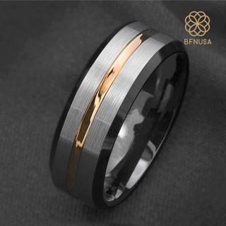 <Ring> anillo de acero de titanio con rayas mate para hombre/boda/regalo para bodas