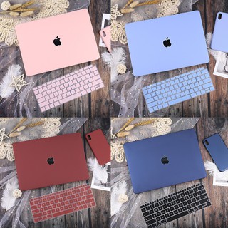 Funda MacBook para MacBook Air Pro 13 15 16 pulgadas 2019 2020 A2289 A2251 A2338 A2337 M1 Chip A2179 A2141 cubierta dura protectora textura Frost corte logotipo con cubierta de teclado