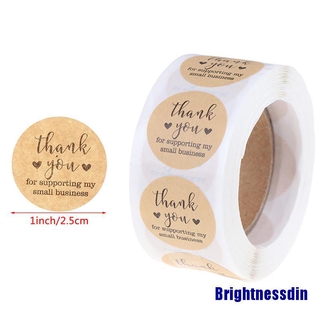 (brillante) 500 unids/rollo hecho a mano pegatinas de agradecimiento etiqueta de papel redonda papelería decoración