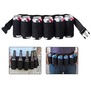 Paquete De 6 Botellas Portátil De Cintura Para Cerveza , Bolsa De Vino , Color Negro