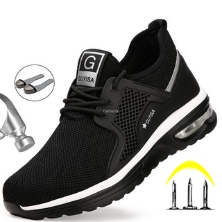 transpirable luz zapatos de seguridad de los hombres a prueba de pinchazos zapatillas de deporte de trabajo masculino indestructible calzado botas de trabajo de acero dedo del pie zapatos 2