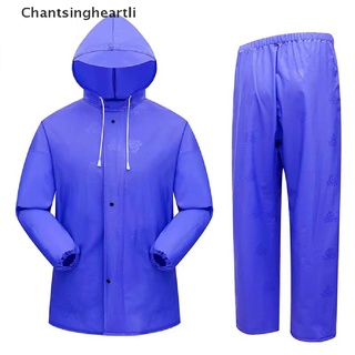 [Chantsingheartli] Motorcycle Raincoat Outdoor Water Resistant Rain Coat Top + pants Suit Unisex Hot Sale