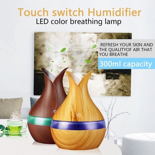 300ml 7 LED RGB difusor de aceite diseño de madera aromaterapia humidificador