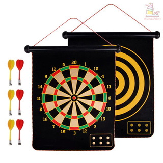 Double Sided Magnetic Dartboard Dart Board Game Set with 6pcs Darts for Kids Adults