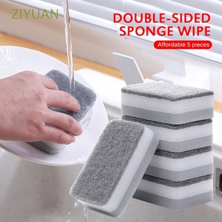 ZIYUAN 5Pcs/Set Dish Sponges Highly Efficient Household Cleaning Tools Scouring Pads Kitchen Rags Cleaning Cloth Practical For Pan Pot Wipe Dish Towels Kitchen Utensils