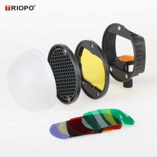 Triopo Speedlite - modificador de luz Flash, difusor Reflector, TR08, color negro (2)