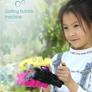 nuevos niños gatling pistola de burbujas juguetes verano automático jabón agua burbuja máquina para niños (7)