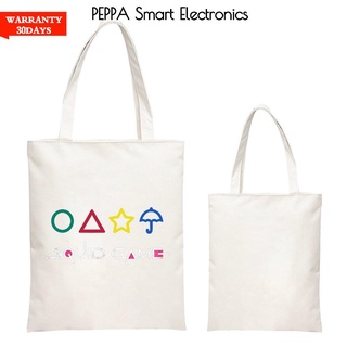 Calamar juego bolsa de lona para calamar juego bolso de mano 2D impresión Digital estudiante libro bolsa Eco Bag