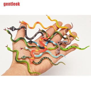 [gentleok] 12 piezas de juguete de alta simulación de plástico serpiente modelo divertido miedo serpiente niños broma juguetes