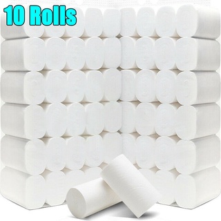 CLAYES 10 rollos de papel higiénico suave toalla de papel higiénico papel de baño tejido hogar agradable a la piel limpieza cómoda de 4 capas toalla de baño (5)