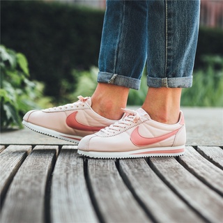 Nike CLASSIC CORTEZ men's white and red classic Forrest Gump shoes Cherry Blossom Powder Running Women's Shoes