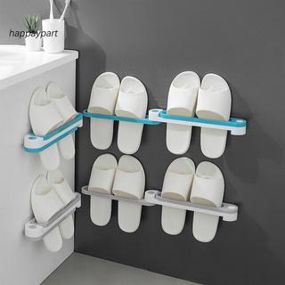 *RYSN* zapatero plegable adhesivo de plástico para colgar en la pared, estante para zapatos para baño (3)