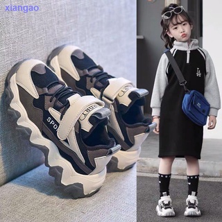 [Big Stupid Bear] Boys and Girls Daddy Shoes Fall 2020 New Trendy All-match Sports Shoes Leather Surface Mesh Breathable