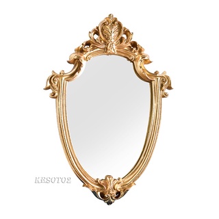 [KESOTO2] Espejo Vintage dorado en relieve maquillaje nórdico estilo Retro espejo colgante de pared