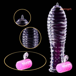 (juguete sexual) vibrador hilo punteado transparente condón de extensión del pene manga de bloqueo anillo juguete sexual (2)