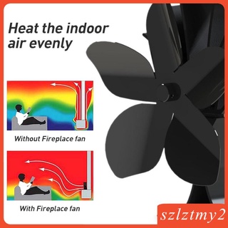 Heat Powered Stove Fan Quiet 5-Blade Stove Fan for Large Room Kitchen