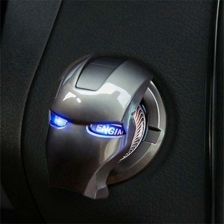 Iron Man coche inicio parada pulsador interruptor cubierta de botón 3D accesorios interiores del coche