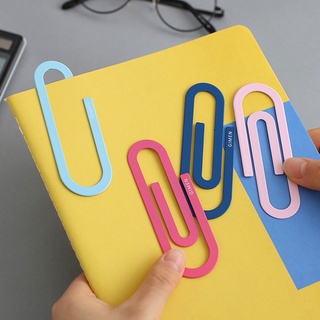 Qqmall creativo Clips de papel lindo marcadores de oficina suministros escolares portátil Clip de papel grande Kawaii Metal papelería Clip marcador (3)