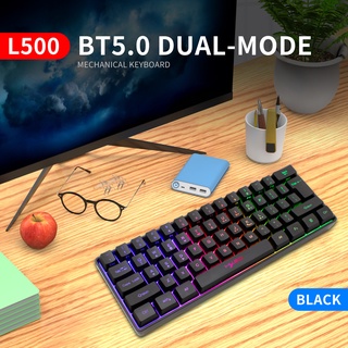 rk61 mini teclado mecánico azul retroiluminación 61 teclas bt doble modo teclado para gamer teléfono/tableta blanco con gateron rojo interruptores