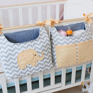 quella 2 Pcs Baby Crib Storage Bag Lace-up Hanging Organizer Cot Care Essentials Diaper Pocket (6)