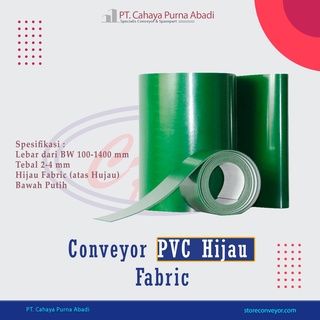 Tela transportadora de PVC verde 4 mm x L 30 cm x 1 mtr