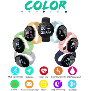 Reloj inteligente D18 impermeable Redondo con Rastreador de ejercicio/Smartwatch con Bluetooth para hombre