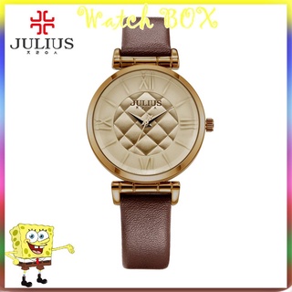 Julius JA-956 relojes de pulsera de cuarzo con correa de cuero para mujer [W.B.]