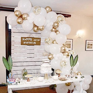 Pack de 70 globos de oro y guirnalda blanca arco globo guirnalda conjunto de globos de oro confeti globos de látex para cumpleaños boda aniversario fiesta de Baby Shower YUE