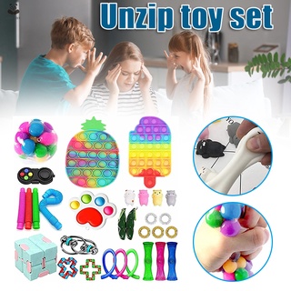Sensory Fidget Toys Set Push Bubble Pop Fidget Toy Set Stress Relief Fidget Pack for Kids Adults (1)