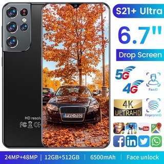 [ZY] Teléfono Inteligente Ultra S21 + 6.8 Pulgadas 16GB + 512GB 11 Core Face Id Android 11.0 Versión Global 4G/5G