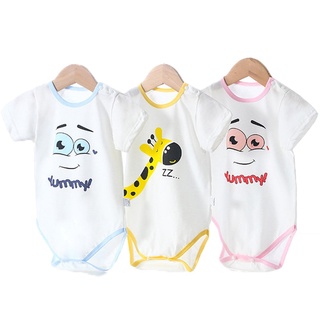 Bebé recién nacido monos ropa de manga corta algodón verano delgado triángulo mameluco mono pijamas ropa para bebé niños niñas 0-3 meses (1)