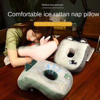 Lindo de dibujos animados de felpa de hielo de ratán estera siesta almohada de oficina almohada de estudiante transpirable almohada